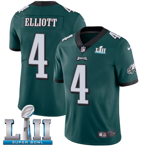 Nike Eagles #4 Jake Elliott Midnight Green Team Color Super Bowl LII Youth Stitched NFL Vapor Untouchable Limited Jersey - Click Image to Close